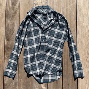 JCrew plaid button down top